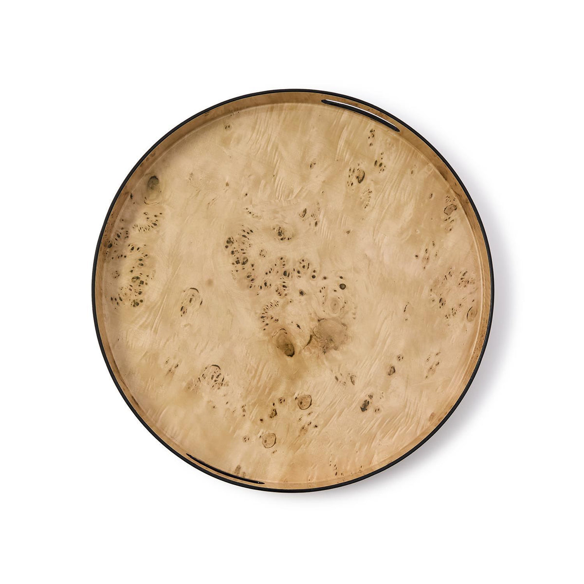 Burled Wood Pattern Round Tray