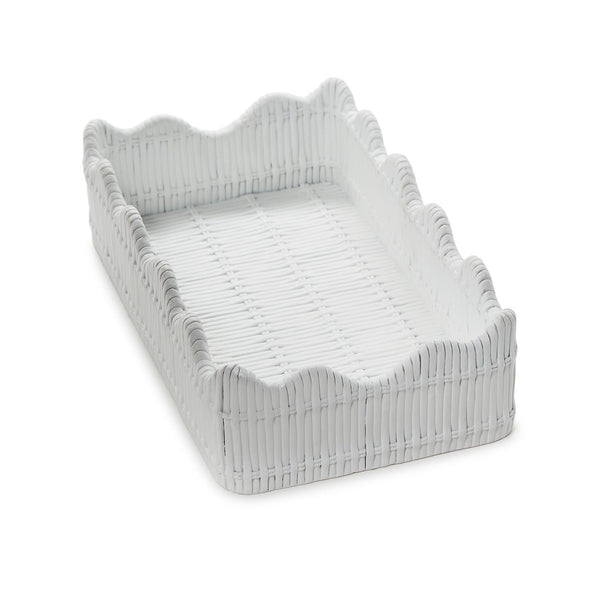 Scalloped Edge Basket Weave Pattern Guest Napkin Holder main image 1