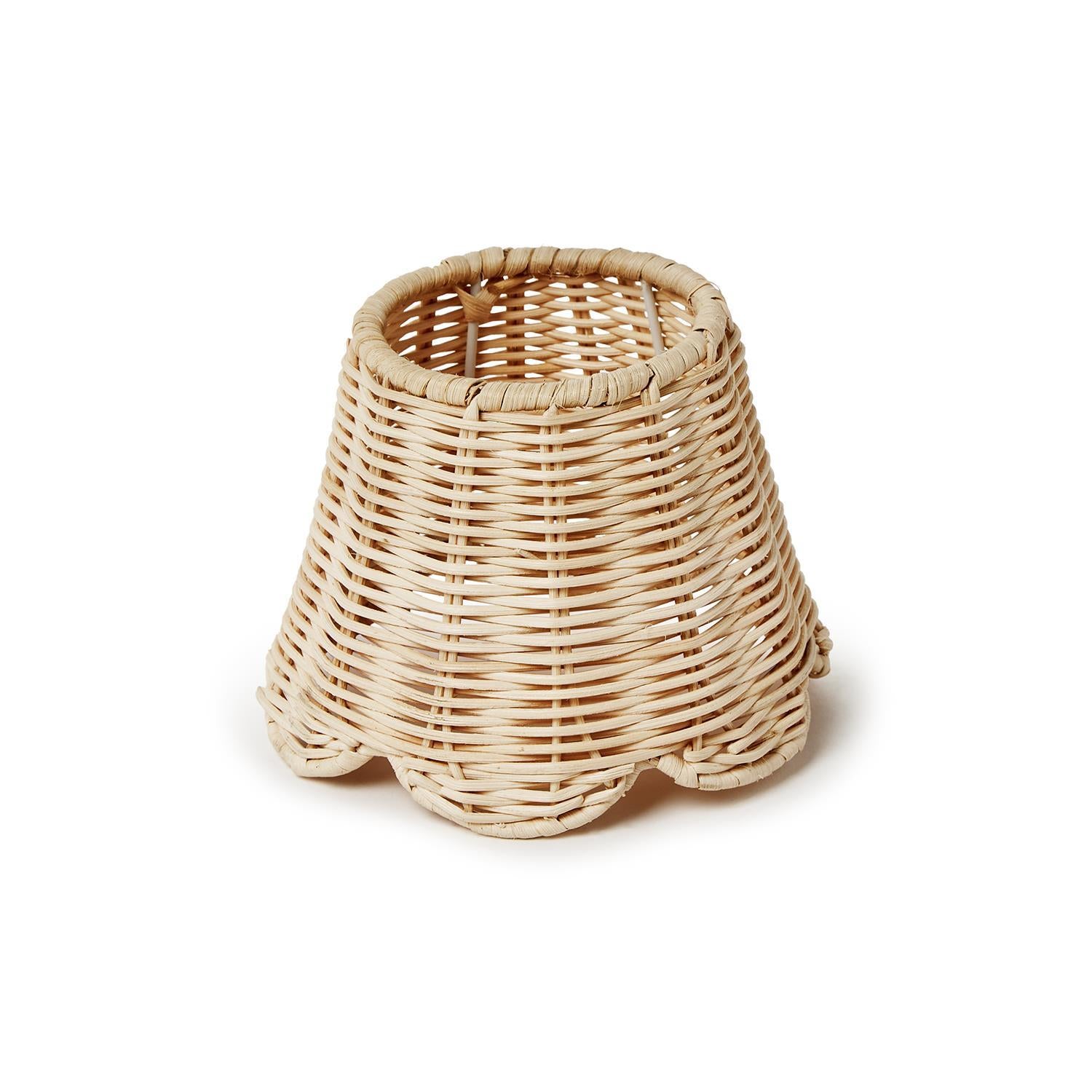 Rattan Lamp Shade Cover with Scallop Edge - The Preppy Bunny