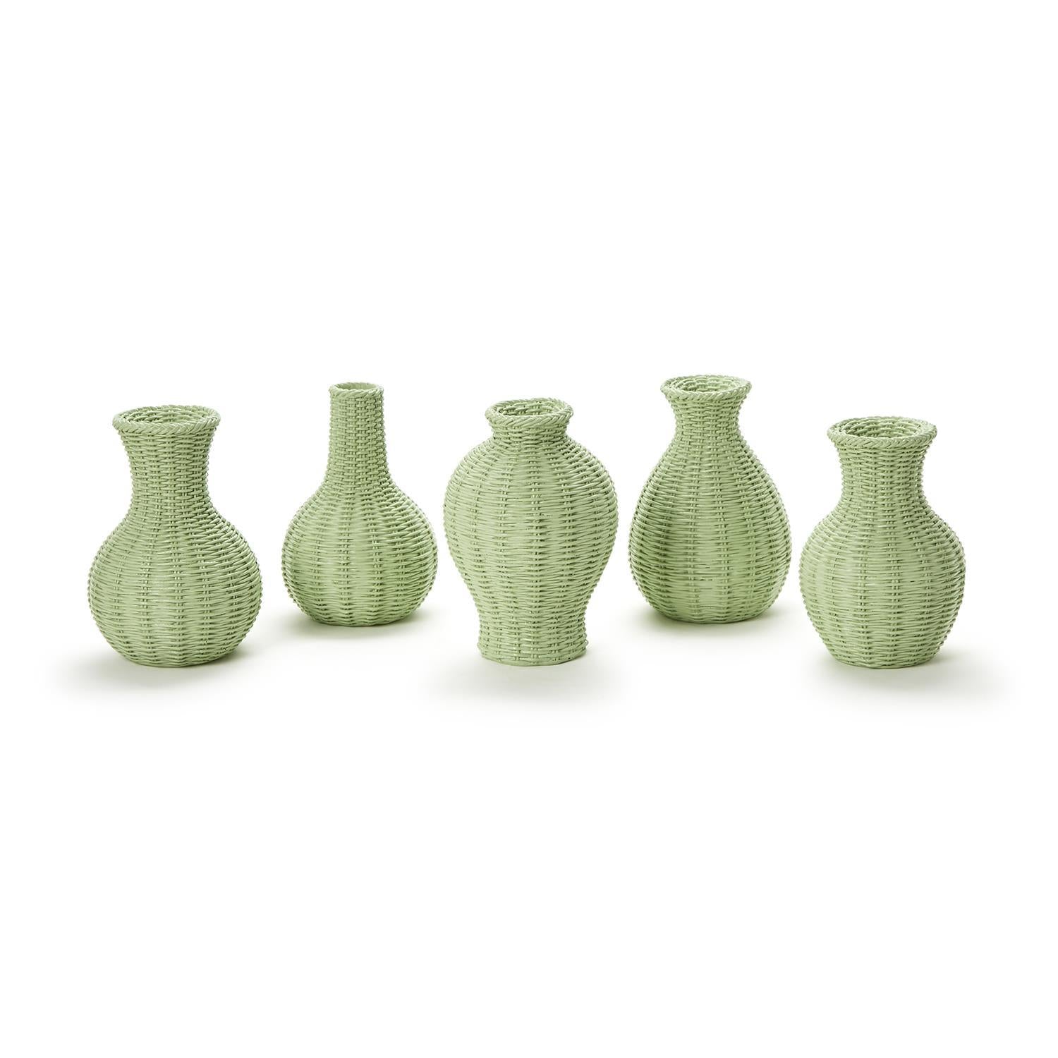 Wicker Pattern Vase in Green - 5 styles