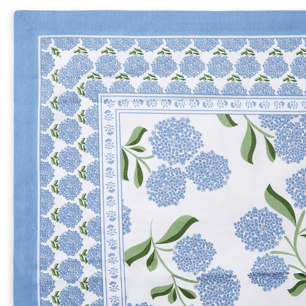 Hydrangea Block Print Design Tablecloth - 2 sizes available