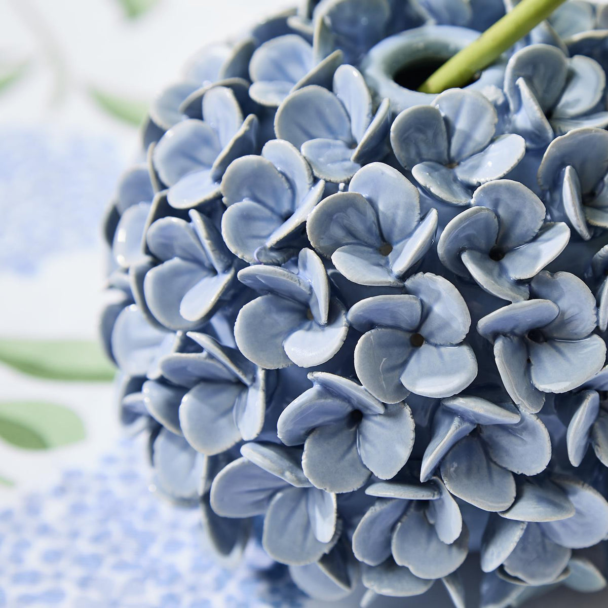 Blue Hydrangea Flower Bud Vases/Taper Candlestick Candleholder - The Preppy Bunny