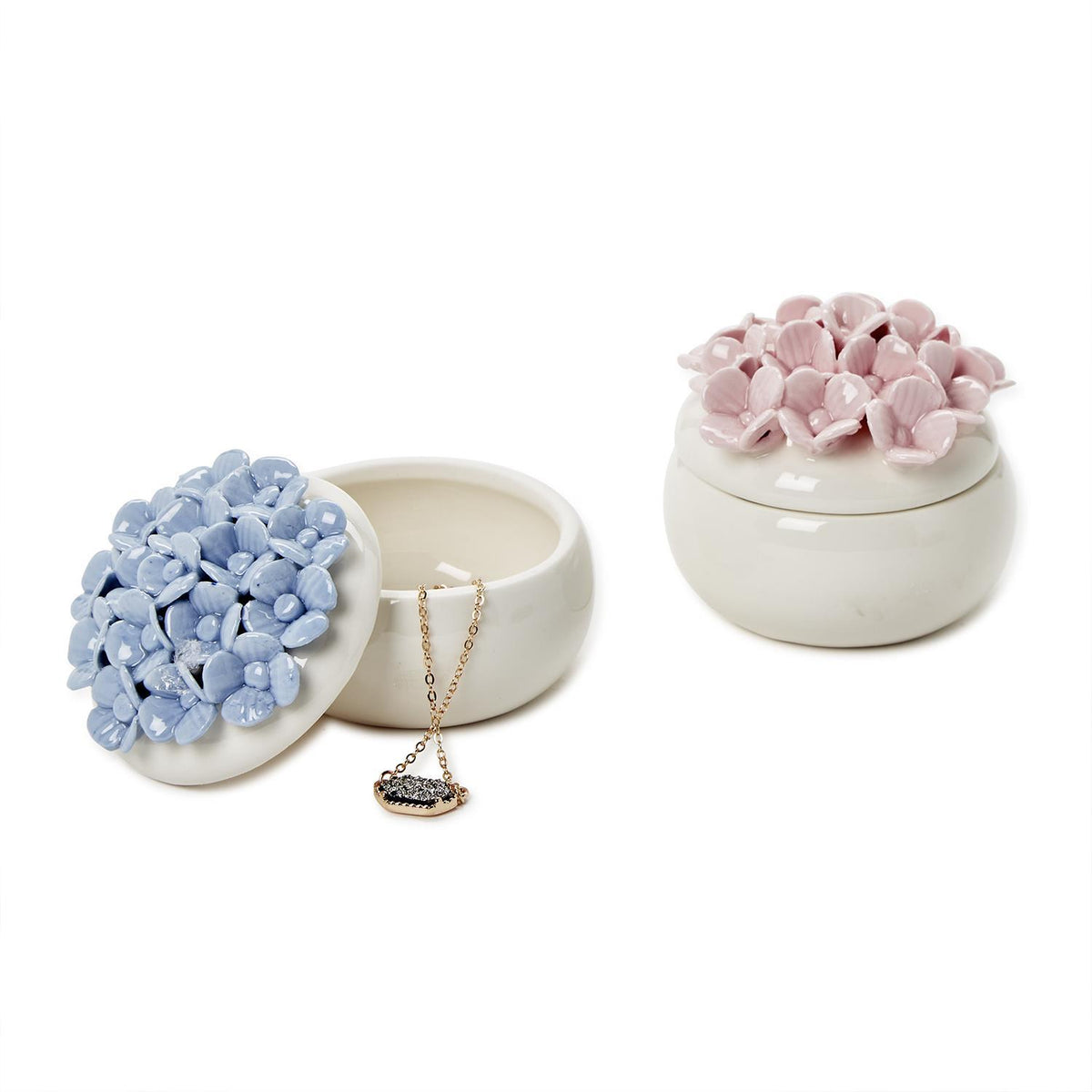 Hydrangea Trinket Jewelry Box with Lid - The Preppy Bunny