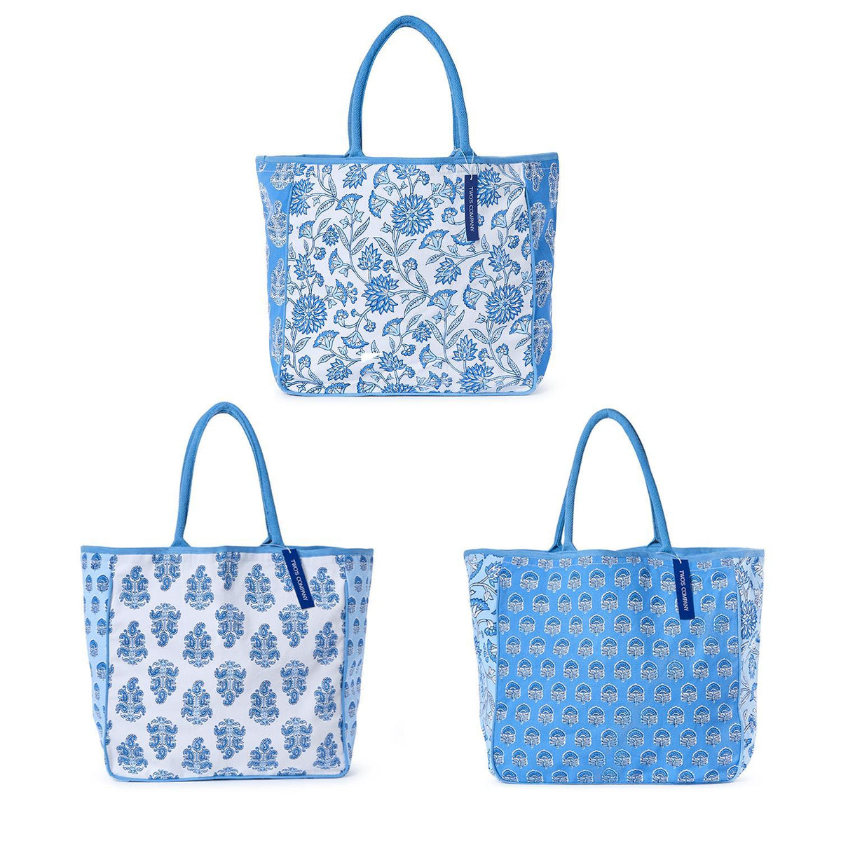 Block Printed Tote Bag - 3 Patterns Available