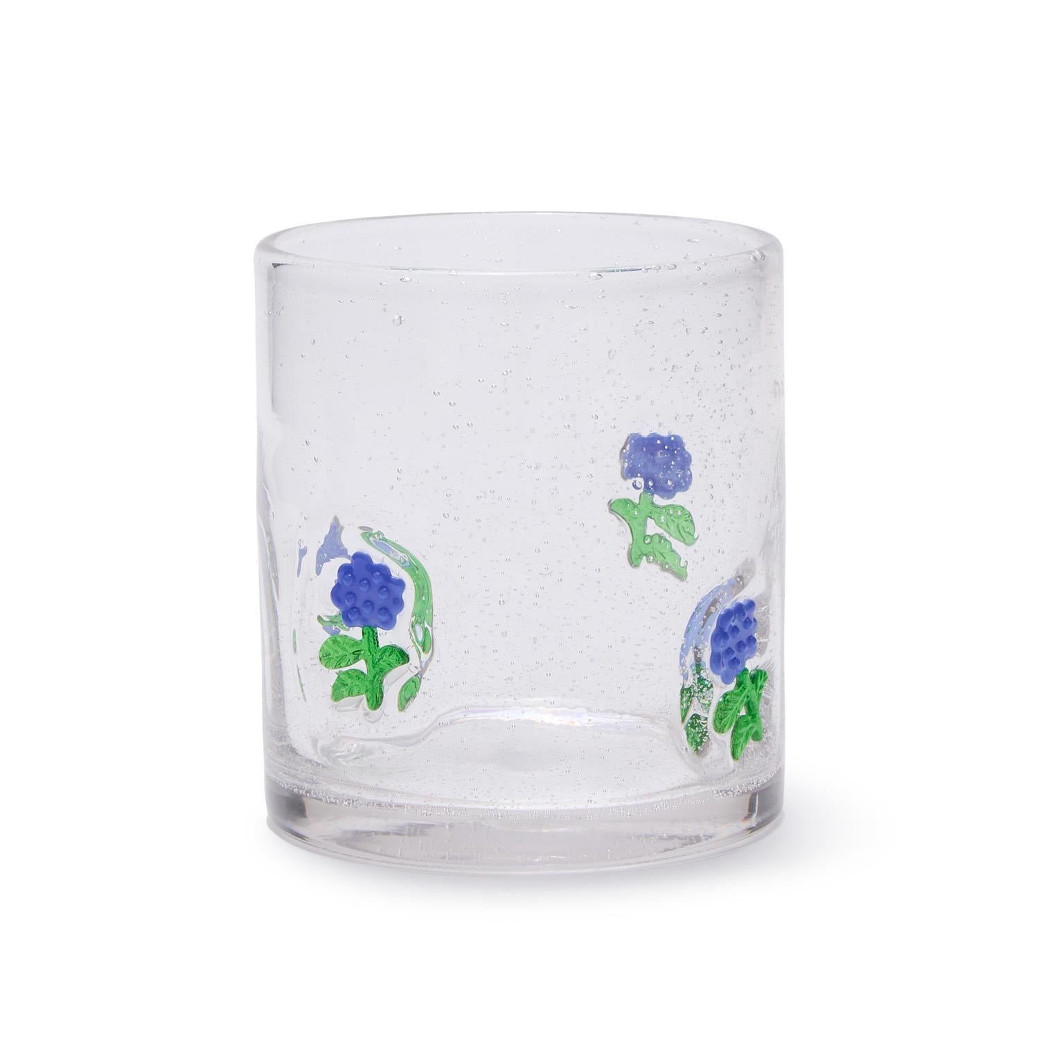 Hydrangea Clear Bubble Icon Glass - The Preppy Bunny