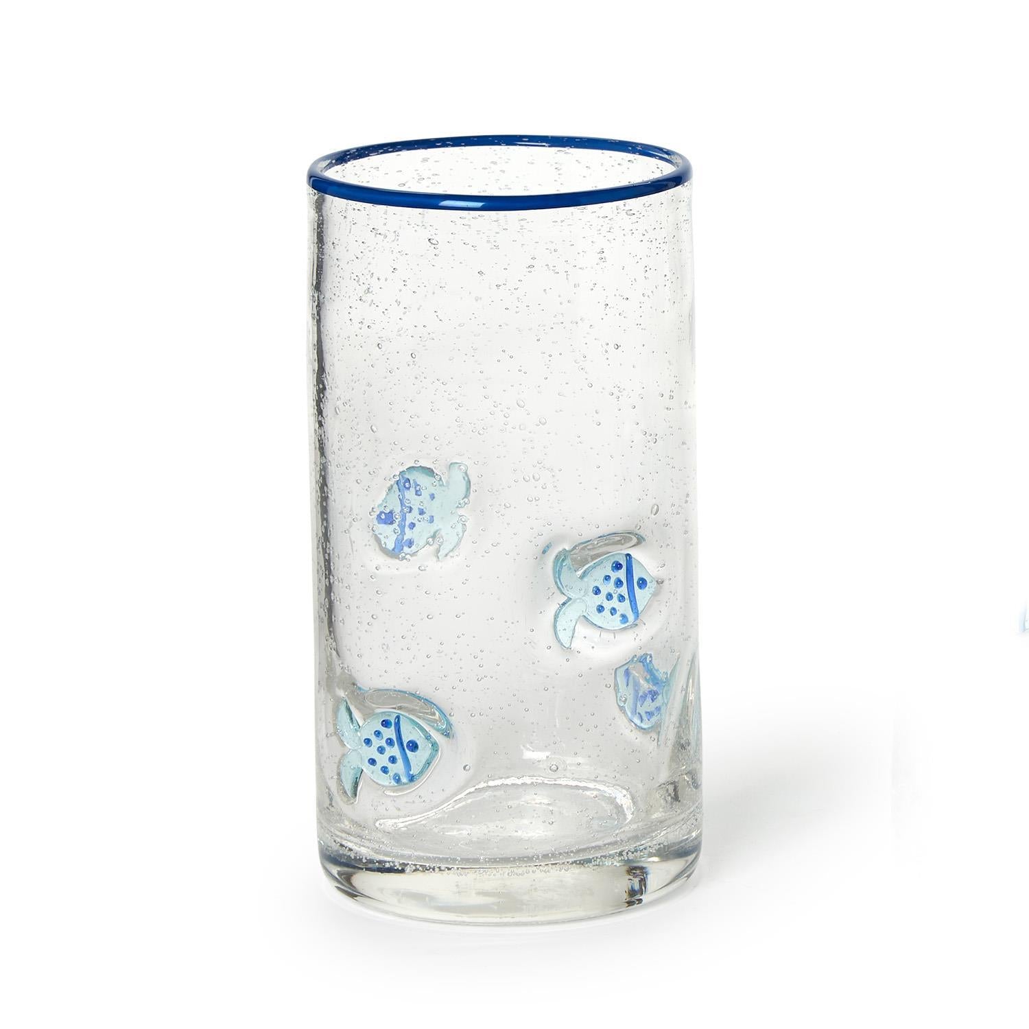 Fish Clear Bubble Highball Drinking Glass - The Preppy Bunny