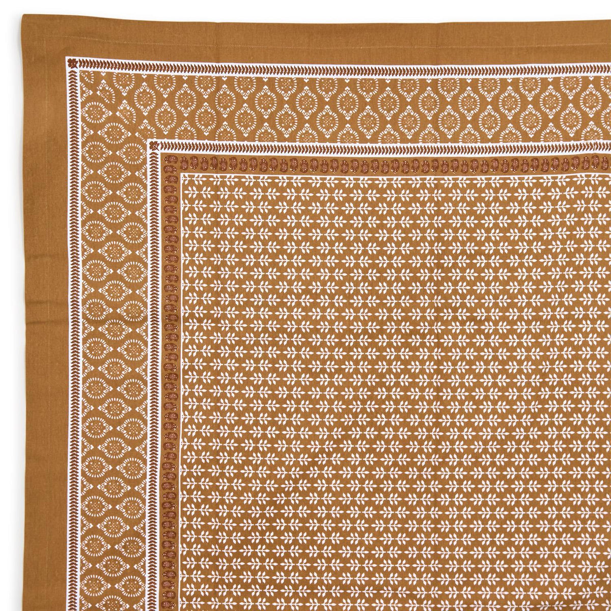 Natural Elements Block Print Tablecloth - The Preppy Bunny
