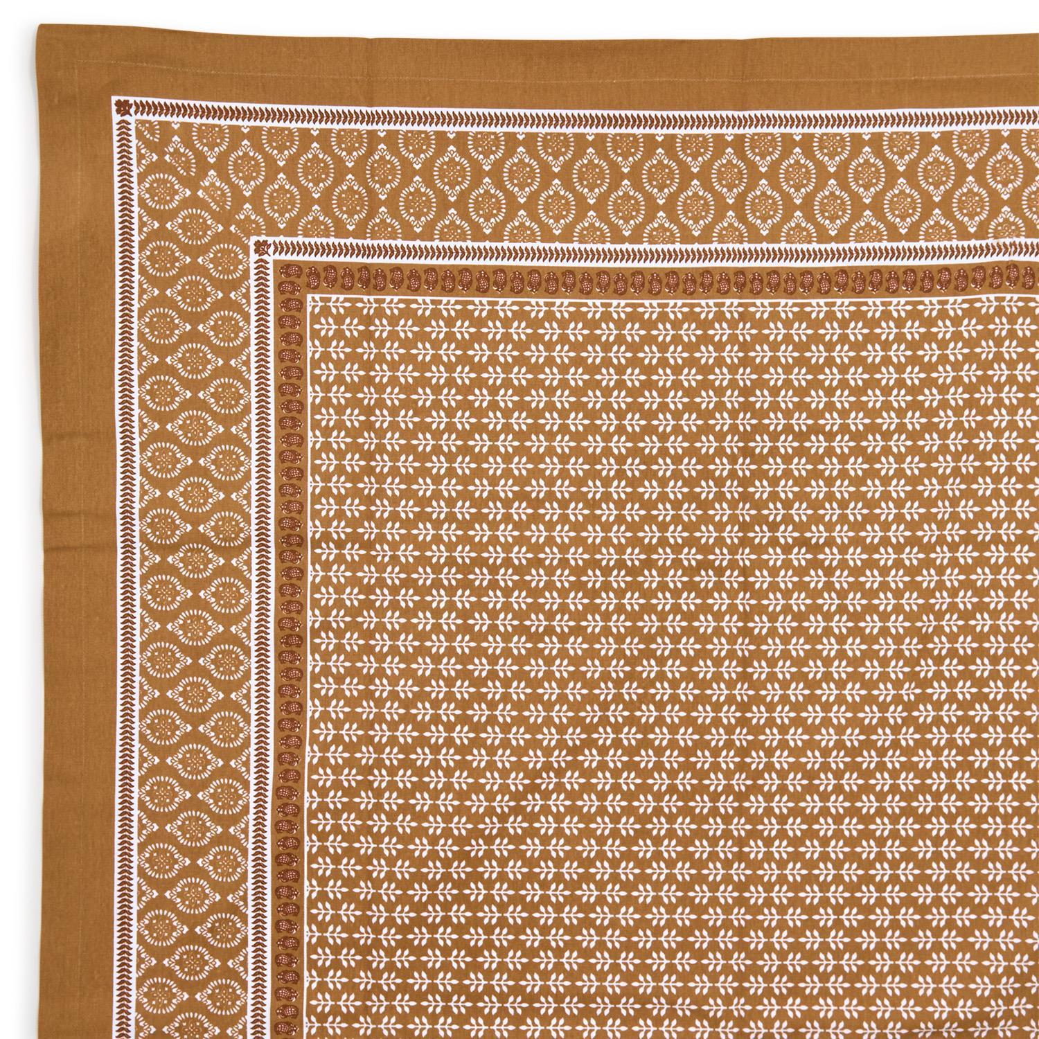 Natural Elements Block Print Tablecloth - The Preppy Bunny