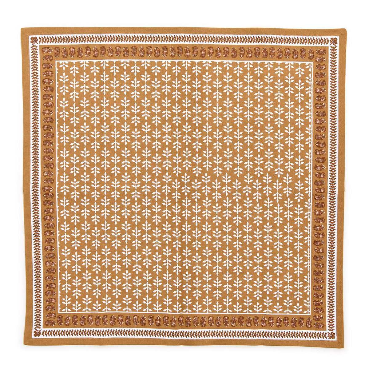 Natural Elements Set of 4 Block Print Design Cloth Napkins - The Preppy Bunny