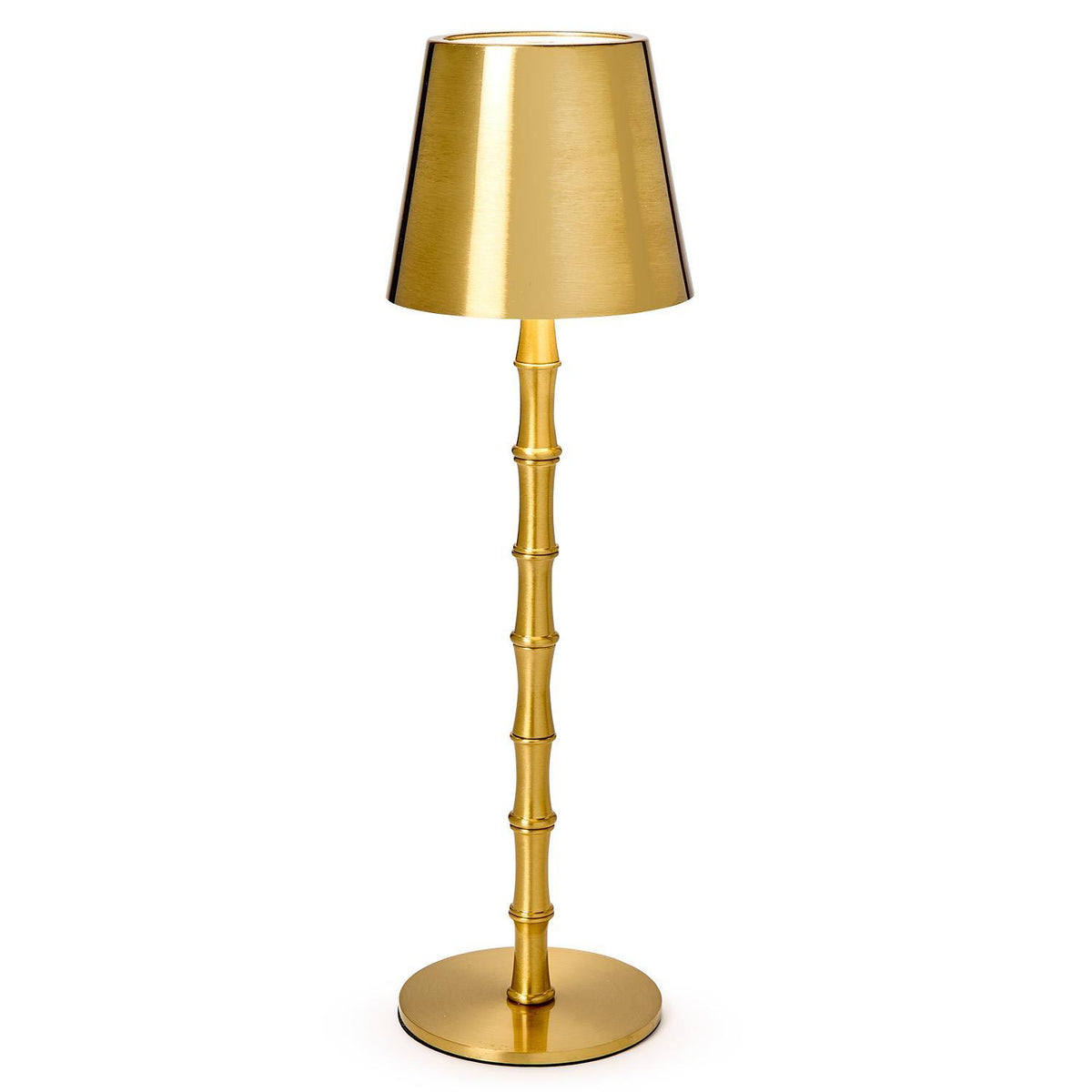 LED Portable Cordless Gold Bamboo Table Lamp - The Preppy Bunny