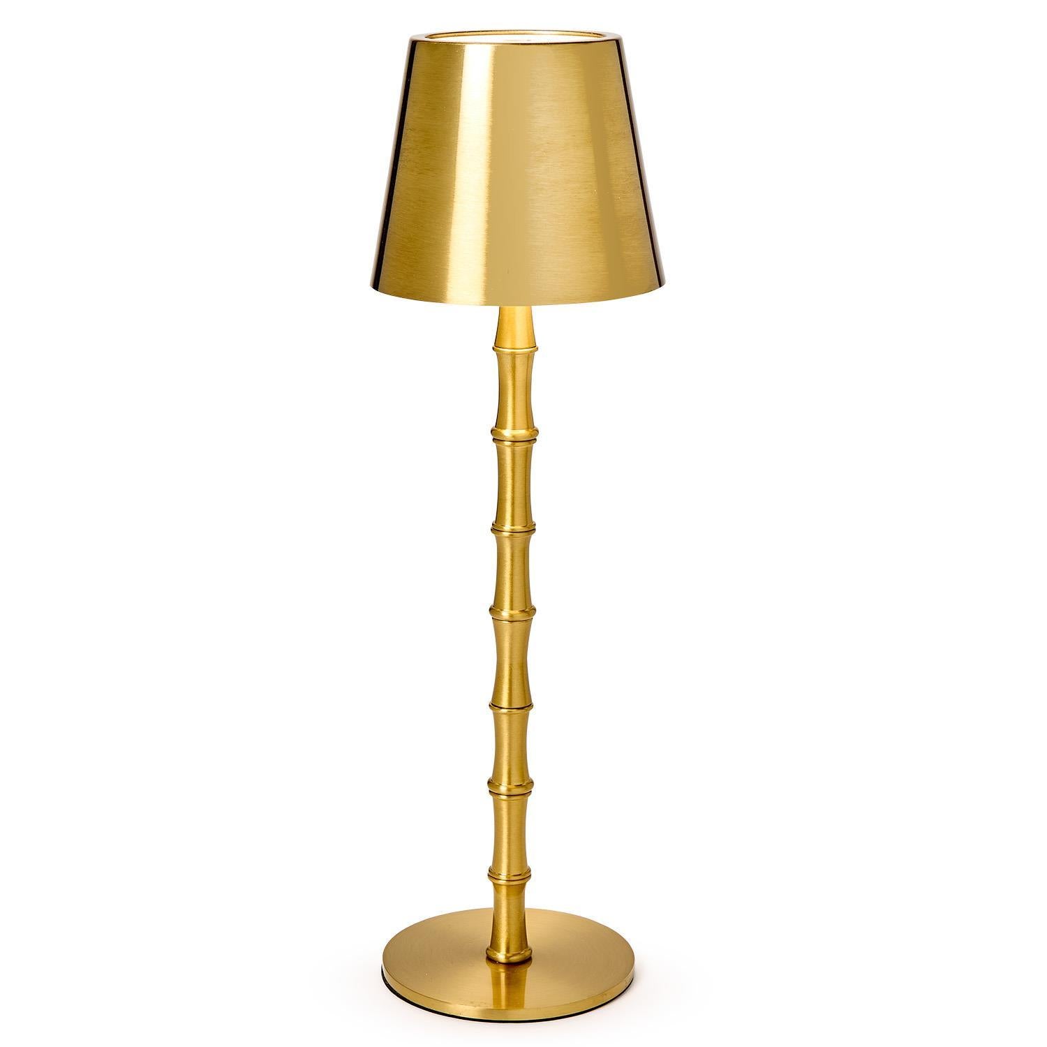 LED Portable Cordless Gold Bamboo Table Lamp - The Preppy Bunny