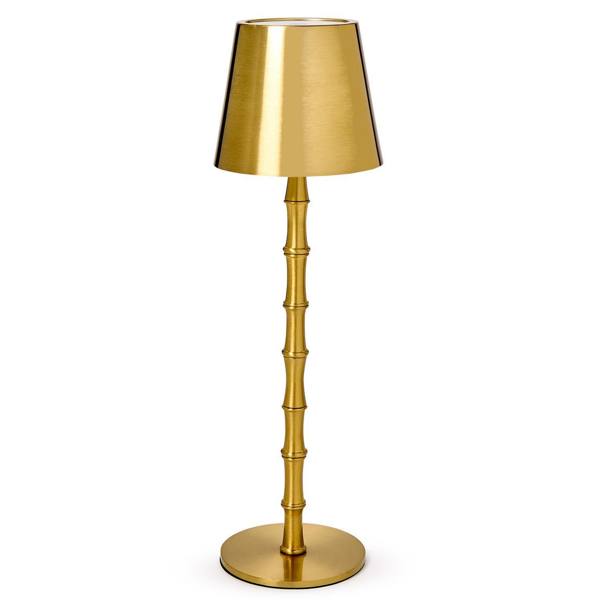 LED Portable Cordless Gold Bamboo Table Lamp - The Preppy Bunny
