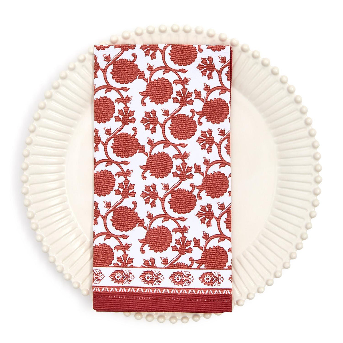 Botanica Set of 4 Block Print Design Cloth Napkins - The Preppy Bunny