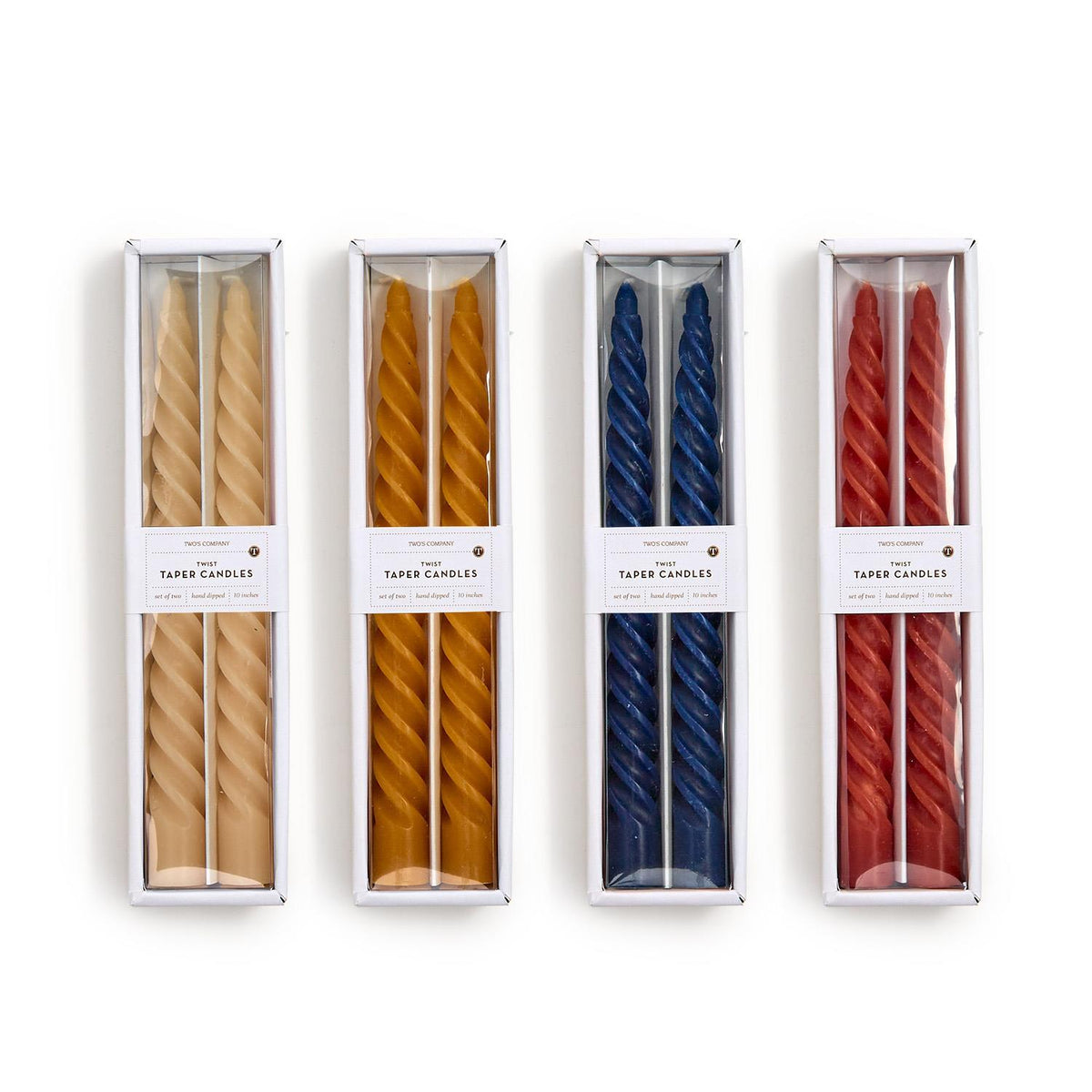 Set of 2 Twist Taper Candles