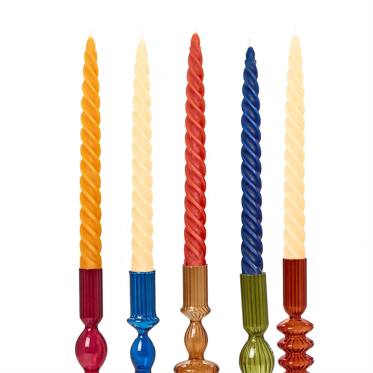 Set of 2 Twist Taper Candles