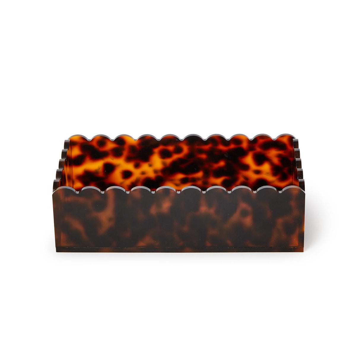 Tortoise Print Scalloped Edge Acrylic Guest Towel / Napkin Holder - Acrylic