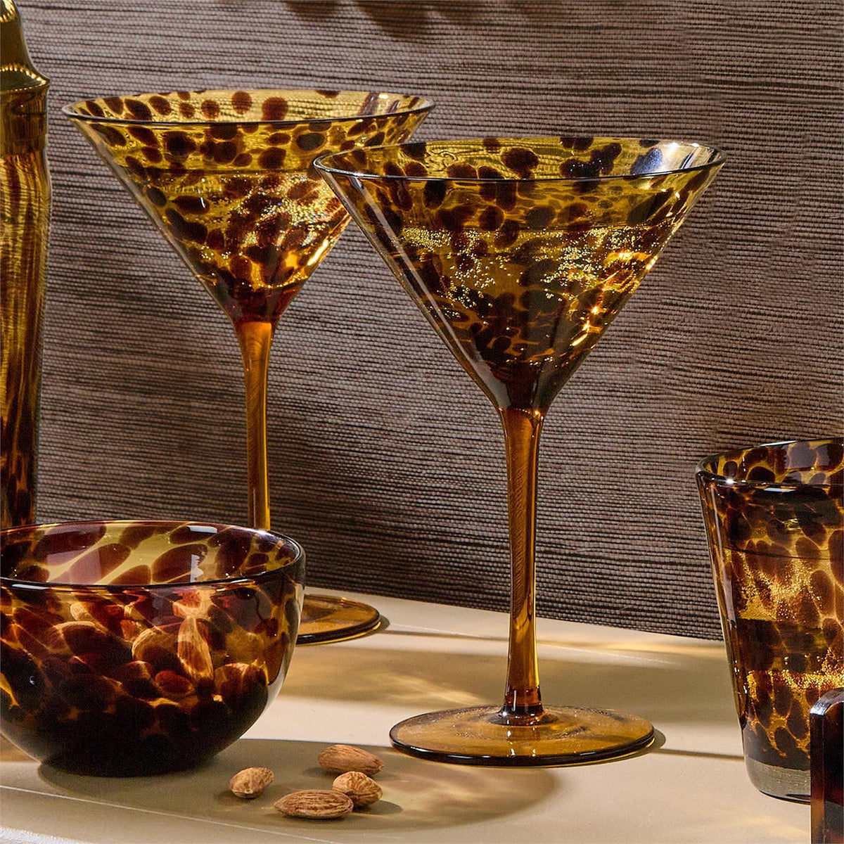 Tortoise Print Martini Glass - The Preppy Bunny