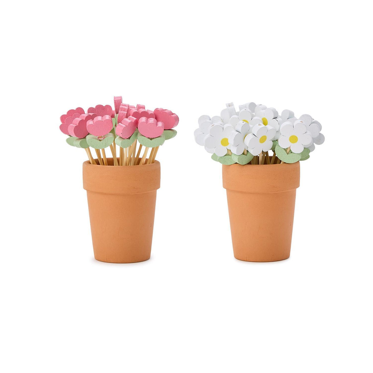 Garden Blooms Flower Cocktail Picks in Flower Pot Holder - The Preppy Bunny