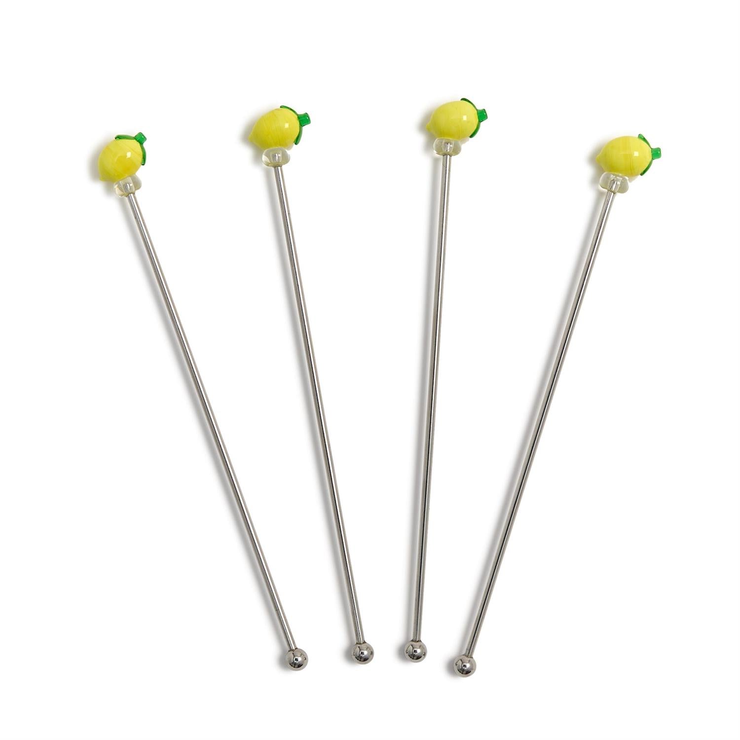Lemon Grove Set of 4 Lemon Drink Stirrers - The Preppy Bunny