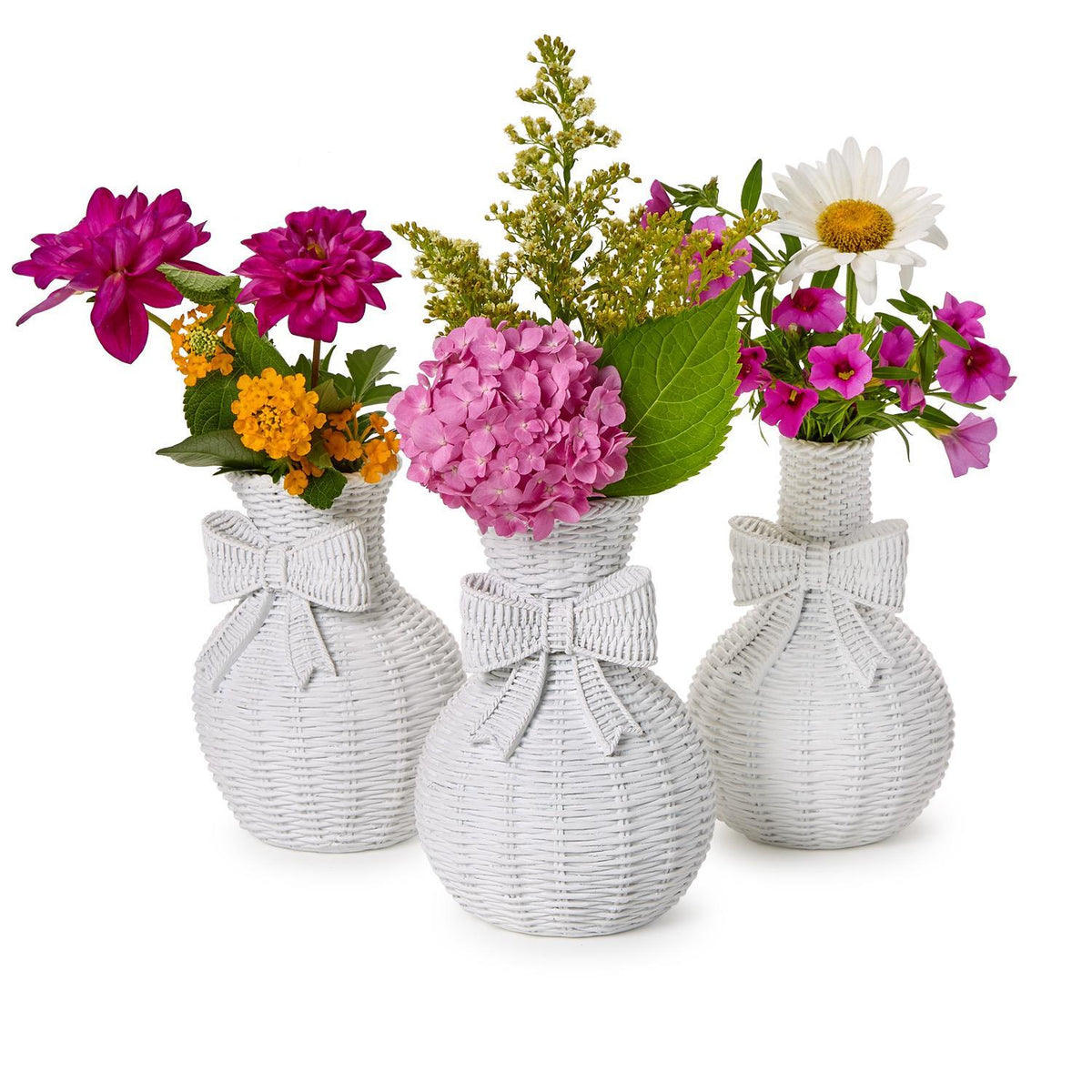 Basket Weave Pattern White Vase - The Preppy Bunny
