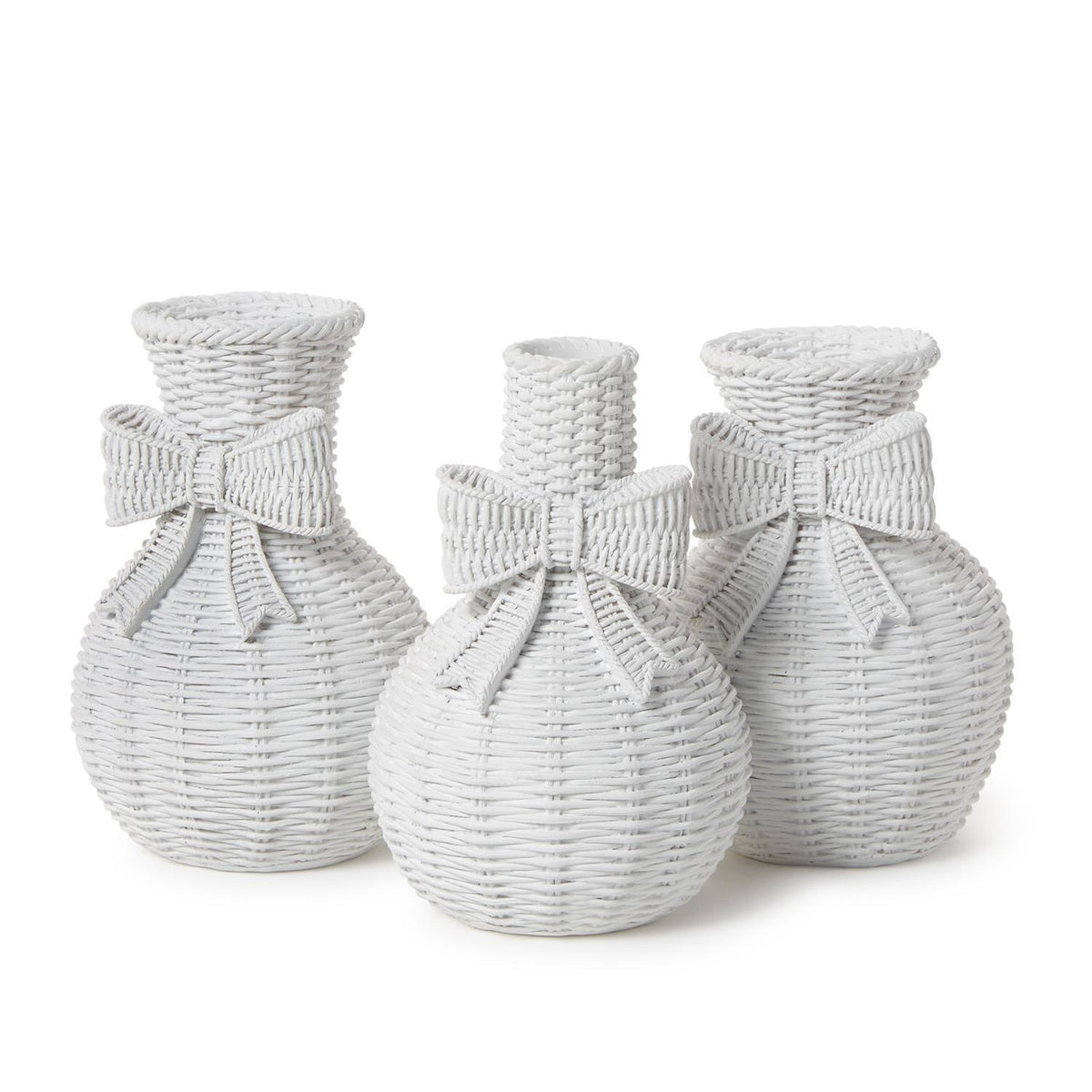 Basket Weave Pattern White Vase - The Preppy Bunny