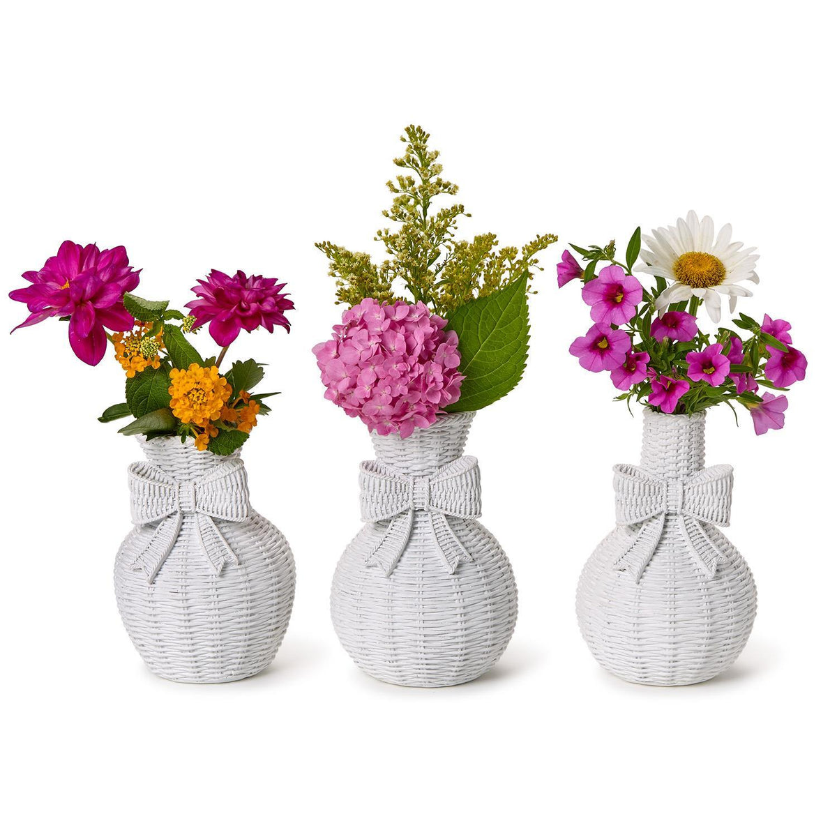 Basket Weave Pattern White Vase - The Preppy Bunny