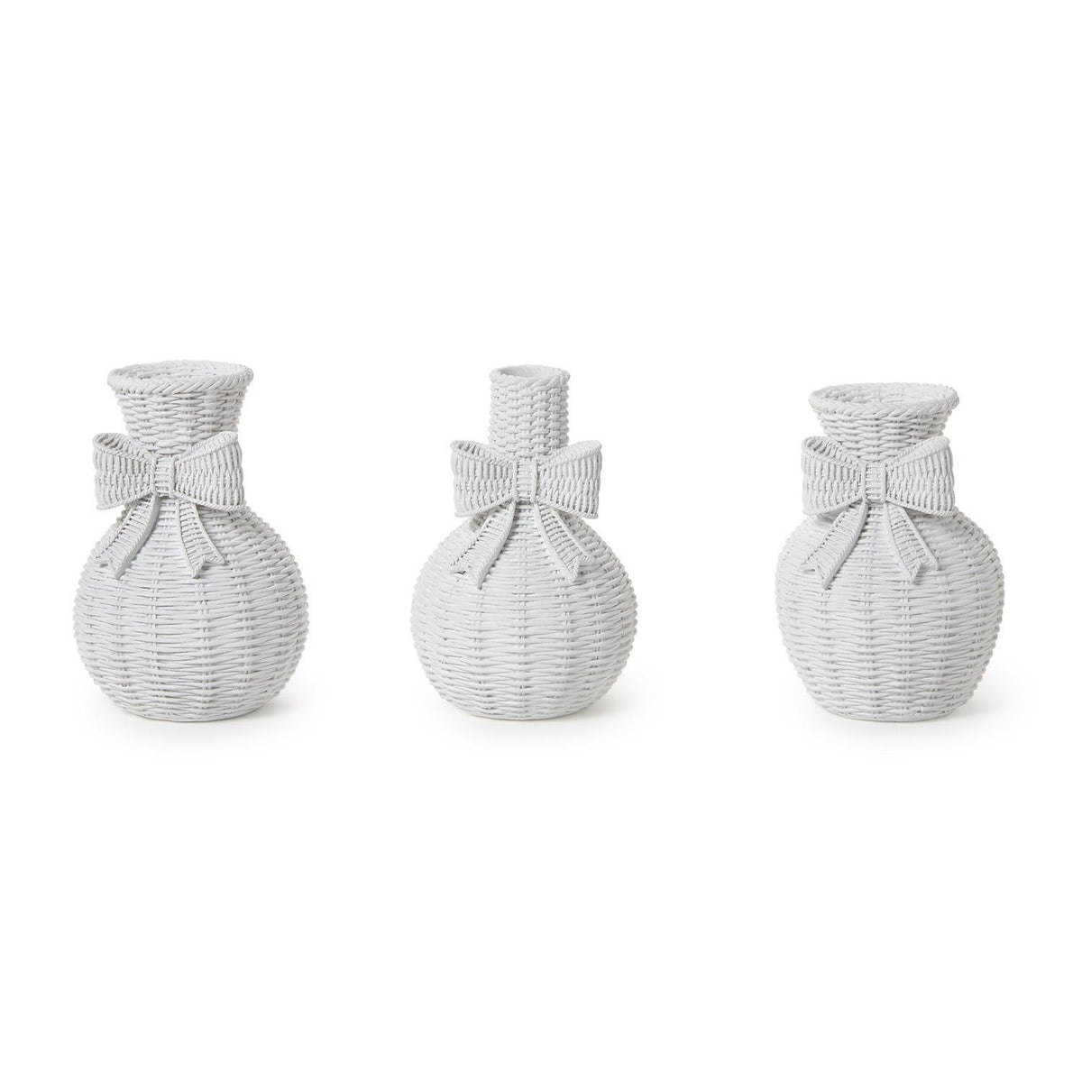 Basket Weave Pattern White Vase - The Preppy Bunny