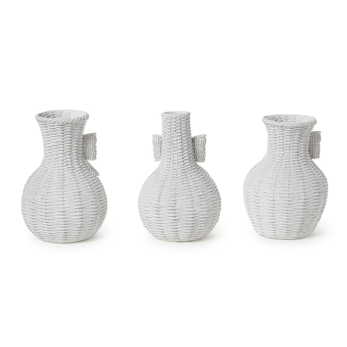 Basket Weave Pattern White Vase - The Preppy Bunny