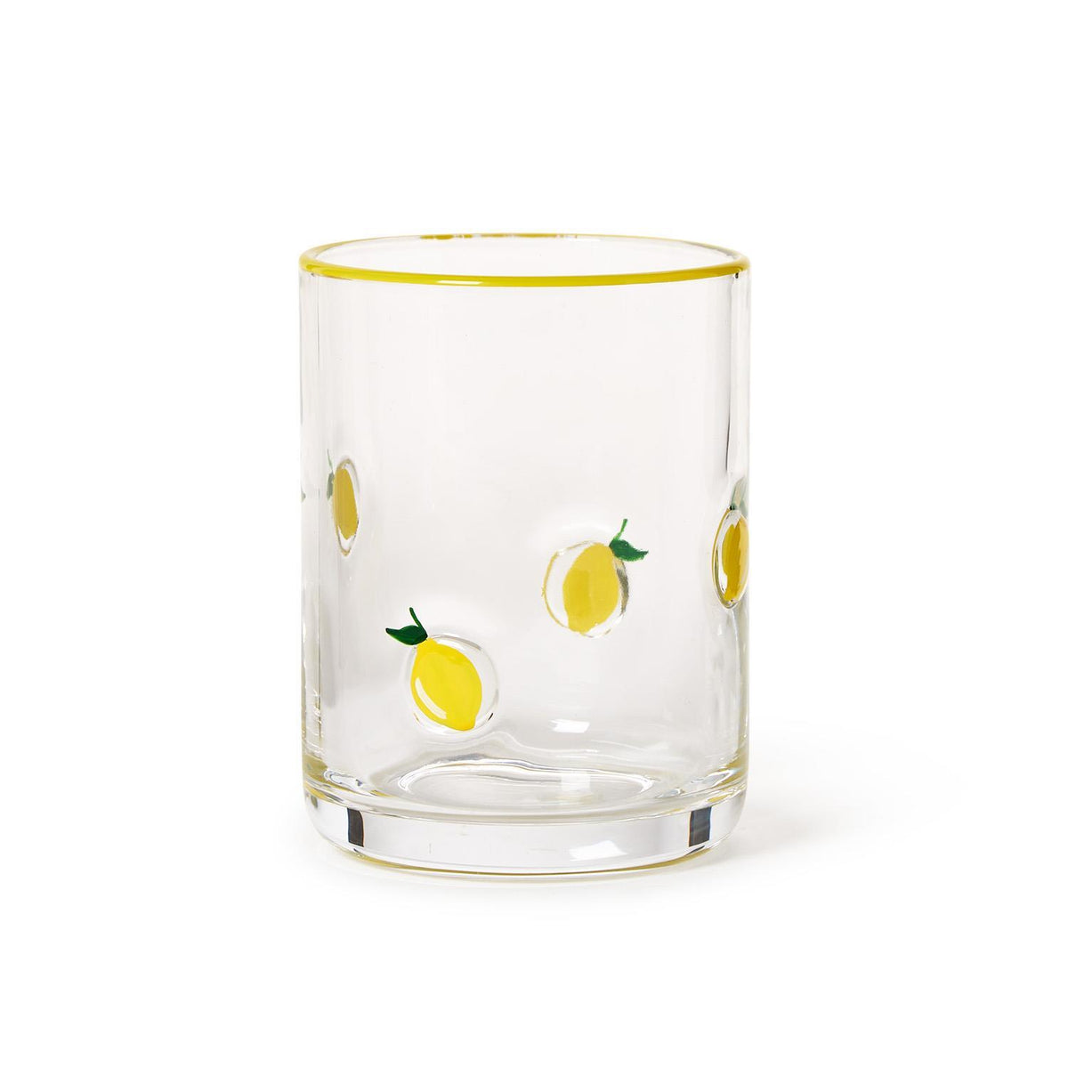 Lemon Double Old Fashion Hand-Painted Glass - The Preppy Bunny