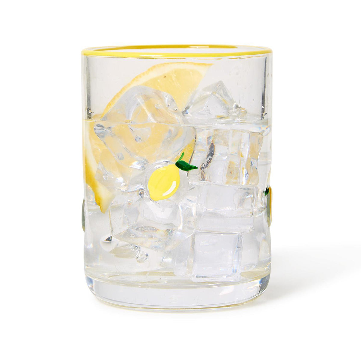 Lemon Double Old Fashion Hand-Painted Glass - The Preppy Bunny
