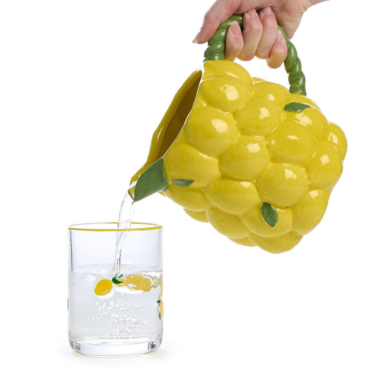 Lemon Double Old Fashion Hand-Painted Glass - The Preppy Bunny