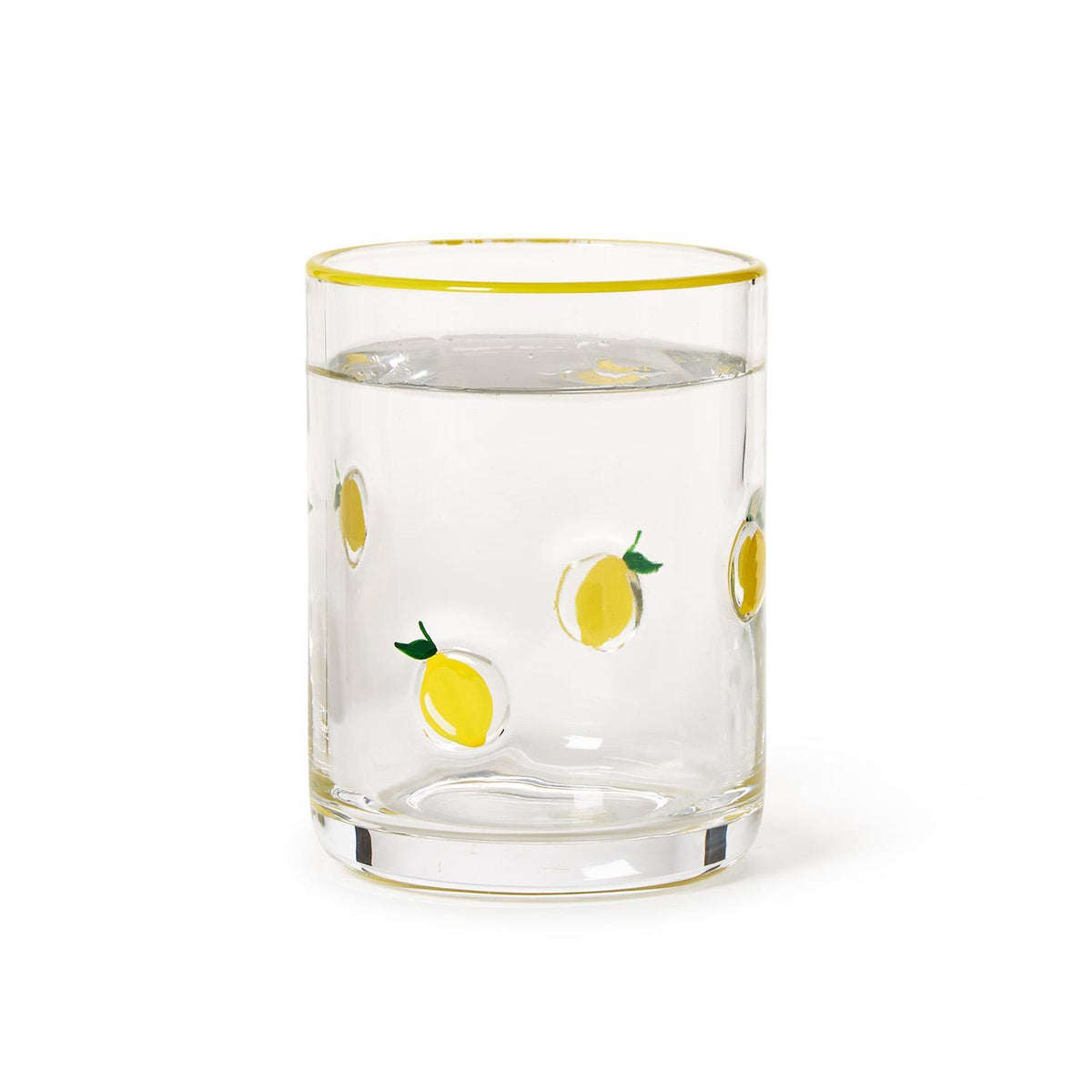 Lemon Double Old Fashion Hand-Painted Glass - The Preppy Bunny
