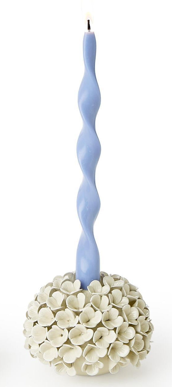 White Hydrangea Flower Bud Vases/Taper Candlestick Candleholders - The Preppy Bunny