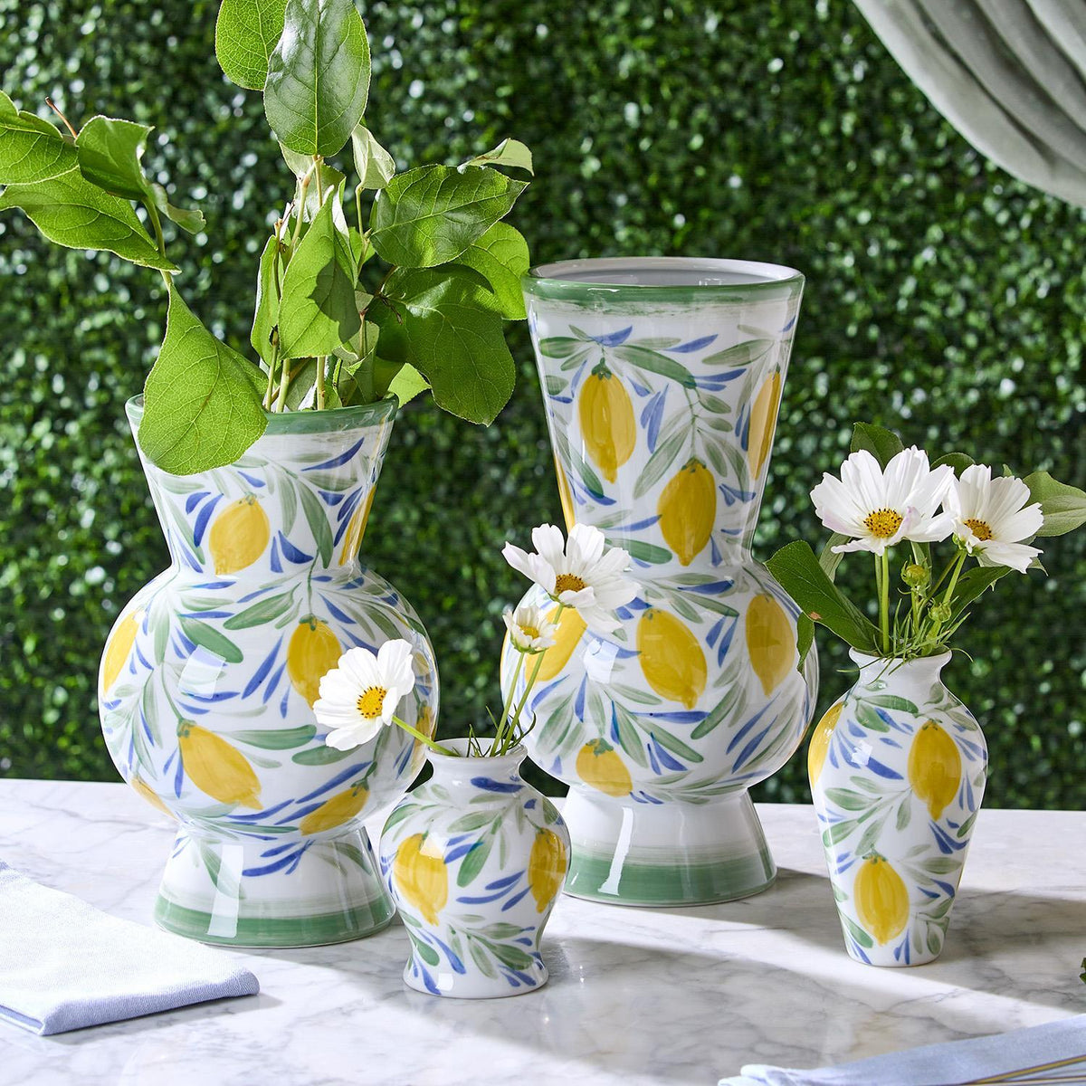 Lemon Grove Hand-Painted Lemon Vase - 2 Sizes - The Preppy Bunny