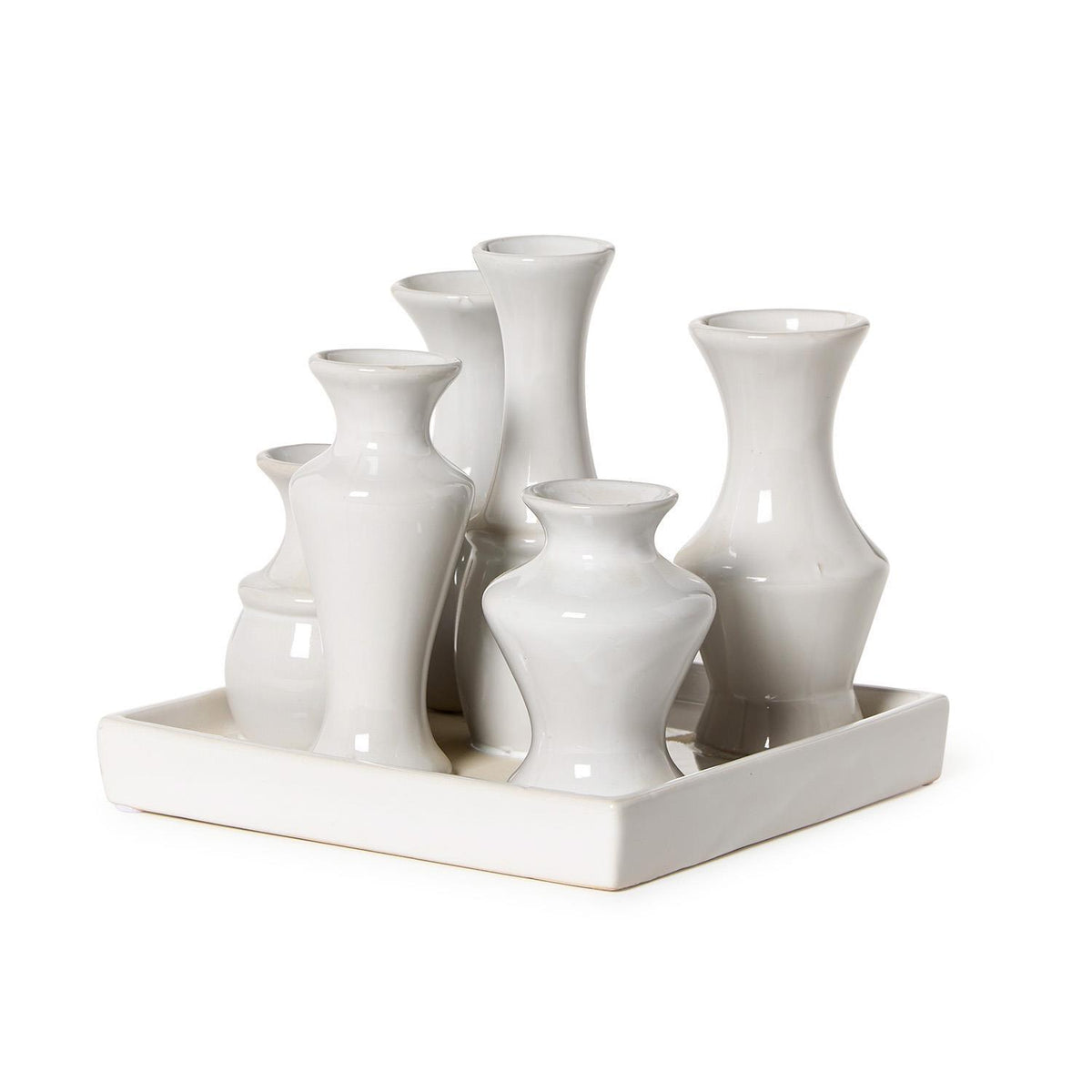 White Glaze Multi Vase - The Preppy Bunny