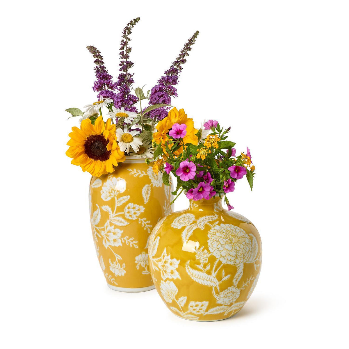 Yellow Floral Vase - The Preppy Bunny