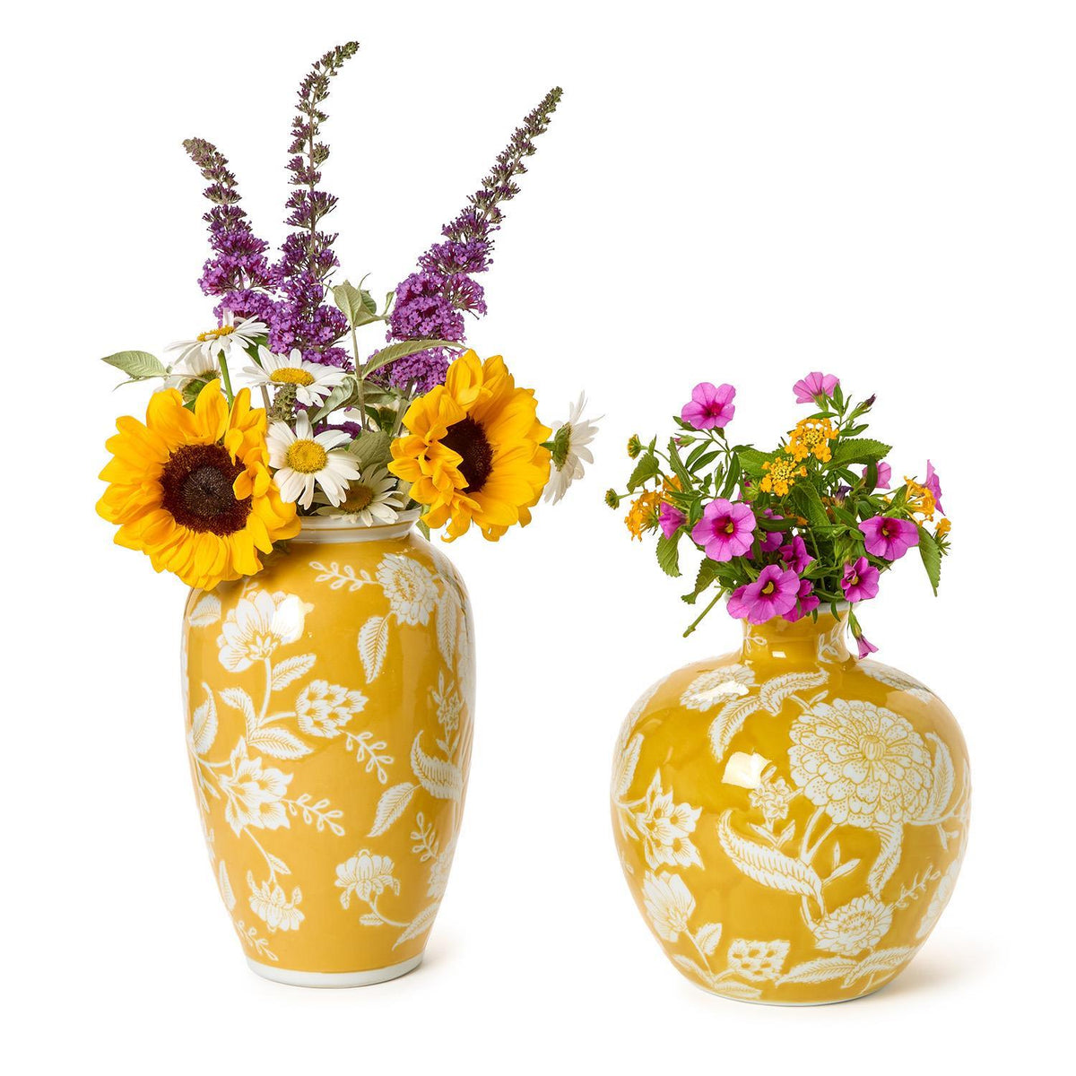 Yellow Floral Vase - The Preppy Bunny
