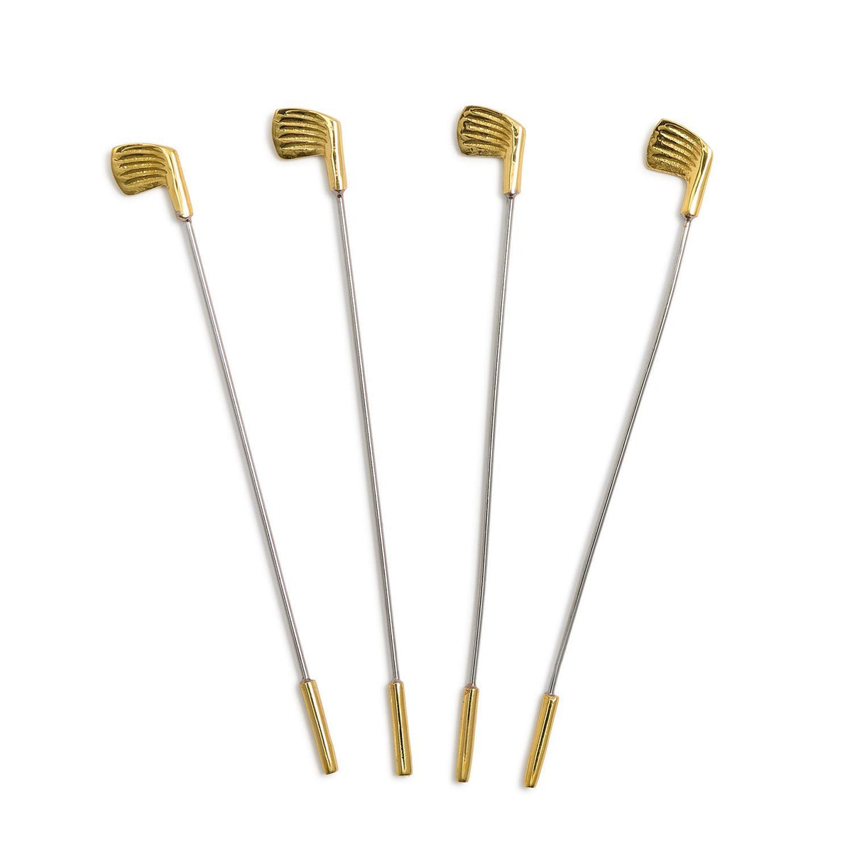 Set of 4 Gold Golf Club Stirrers - The Preppy Bunny