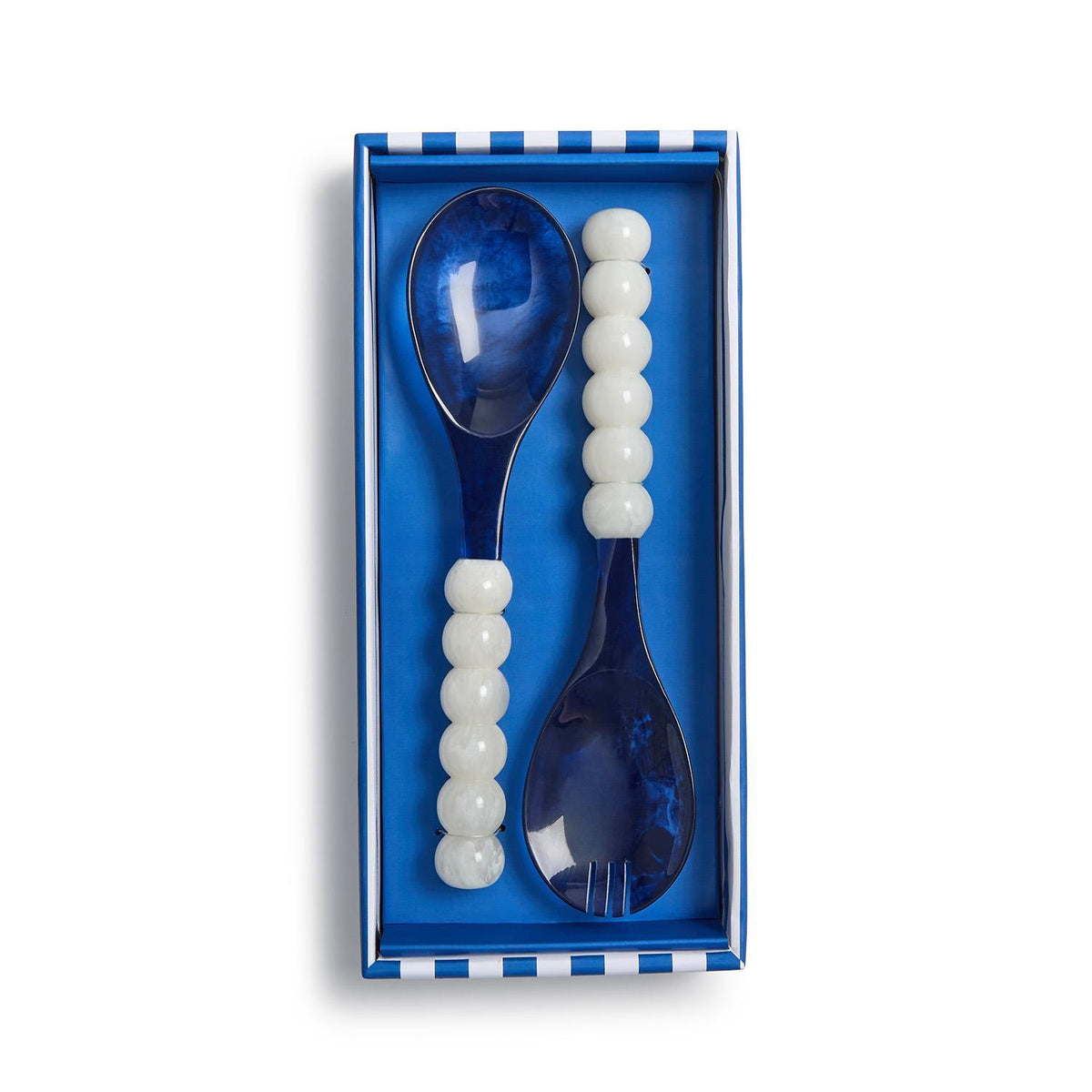 Blue and White Salad Server Set - The Preppy Bunny