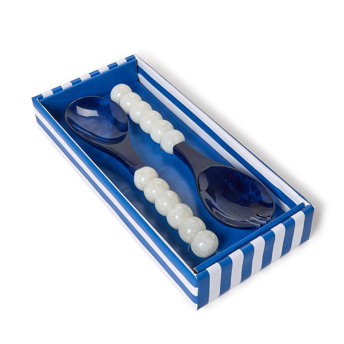 Blue and White Salad Server Set - The Preppy Bunny