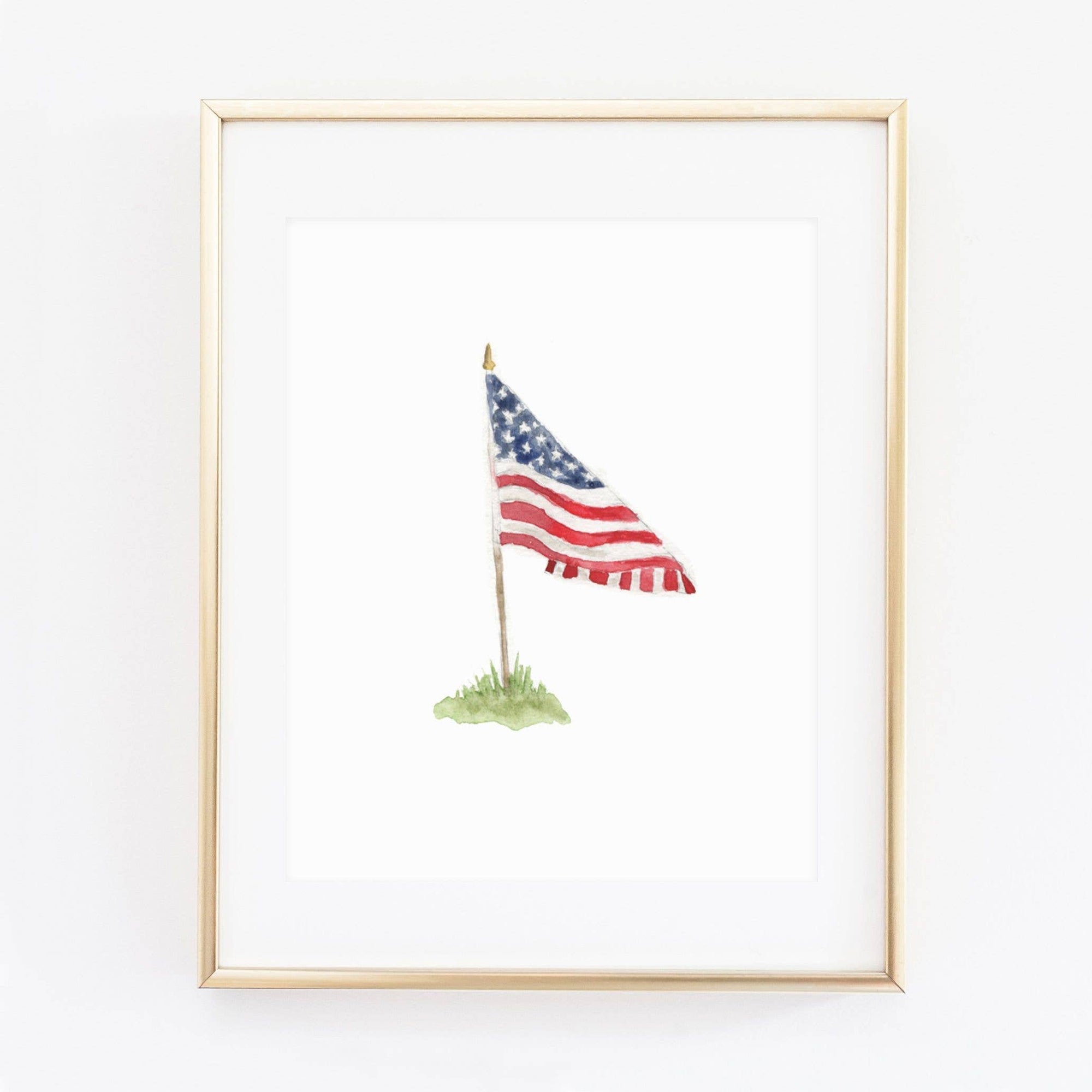 American flag art print - The Preppy Bunny