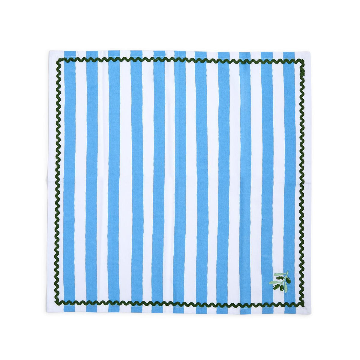 Olive Grove Set of 4 Embroidered Cloth Dinner Napkins - Cotton - The Preppy Bunny