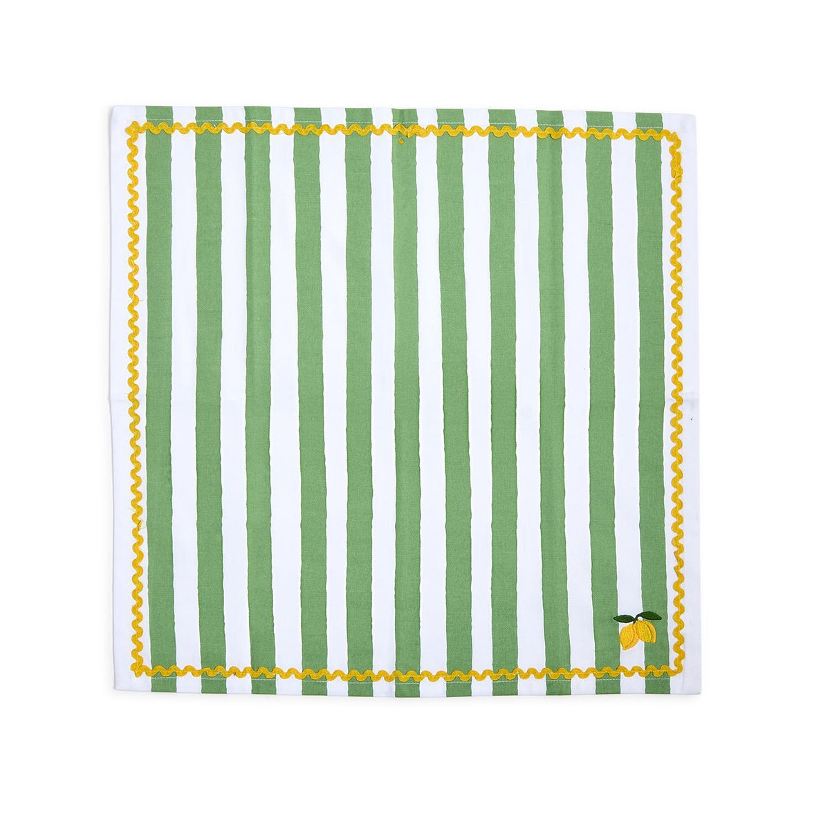 Lemon Grove Set of 4 Embroidered Cloth Dinner Napkins - Cotton - The Preppy Bunny