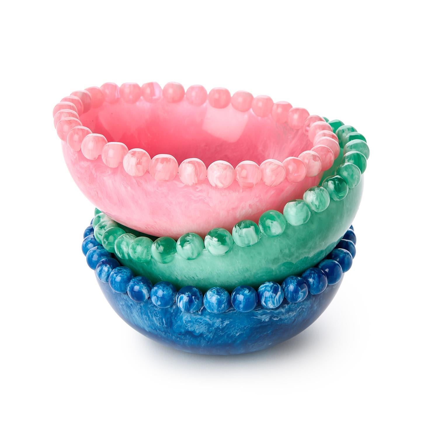 Beaded Resin Rim Bowl - The Preppy Bunny