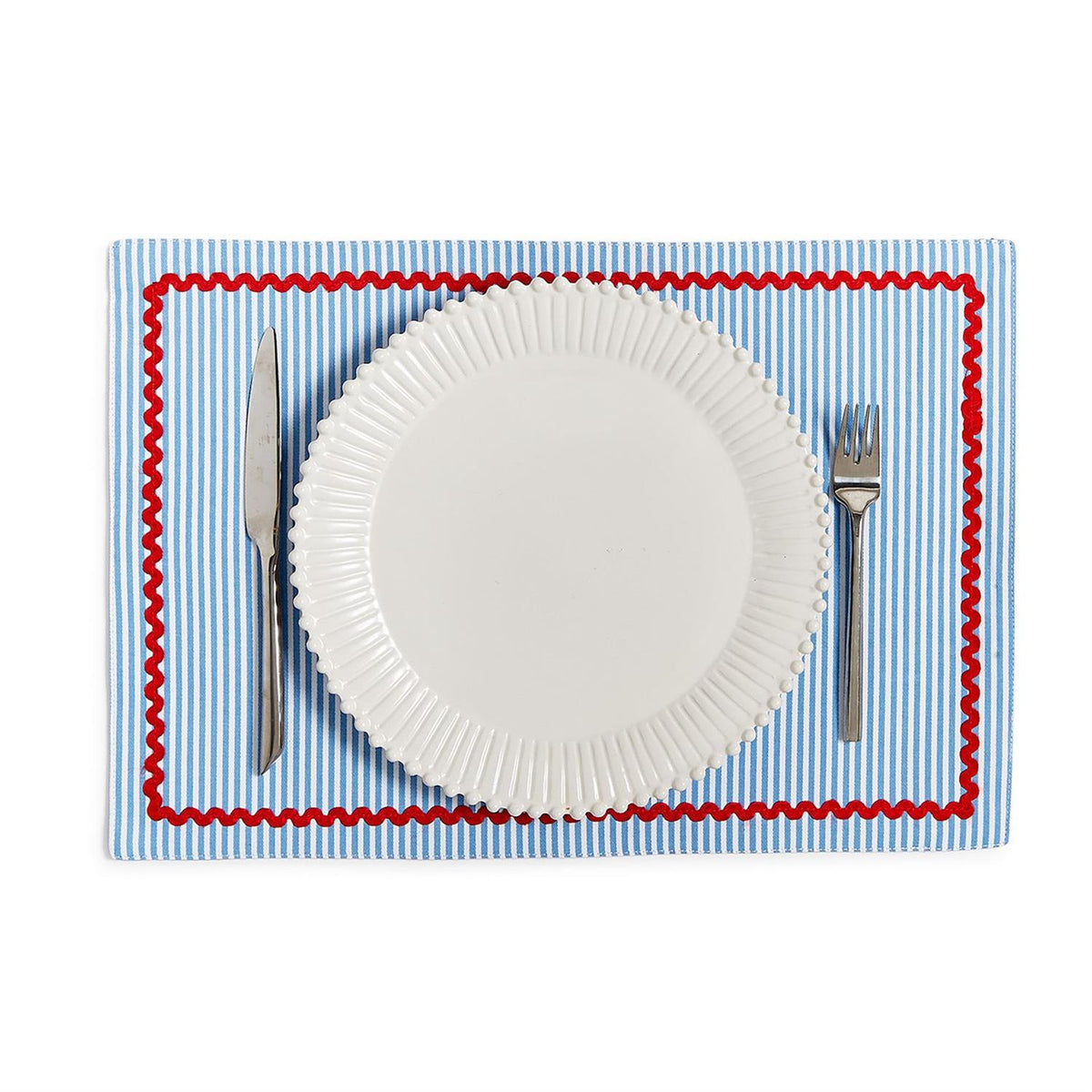 Red, White and Bloom Set of 4 Double-Sided Fabric Placemat