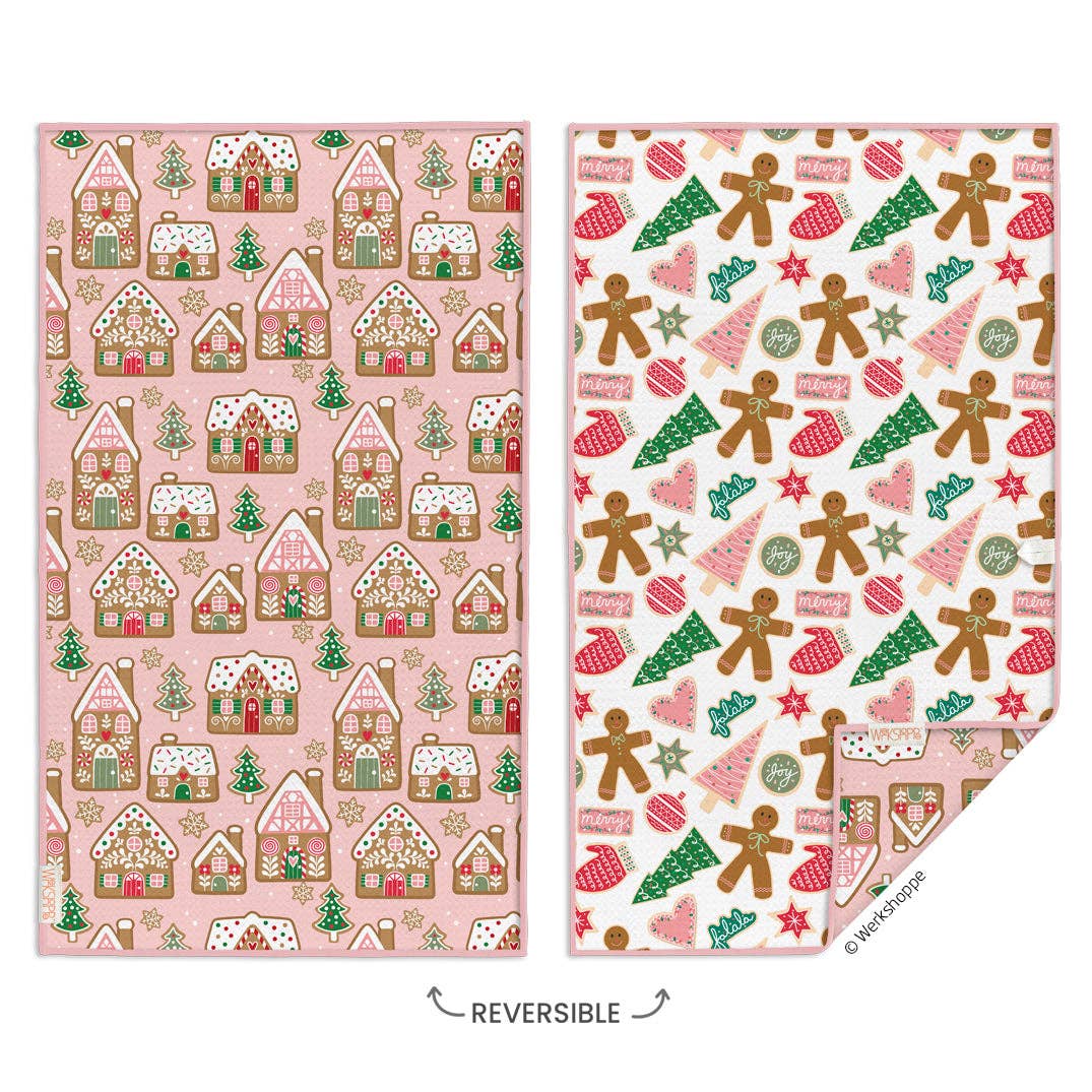 Gingerbread Cookies Christmas Microfiber Kitchen Towel - The Preppy Bunny