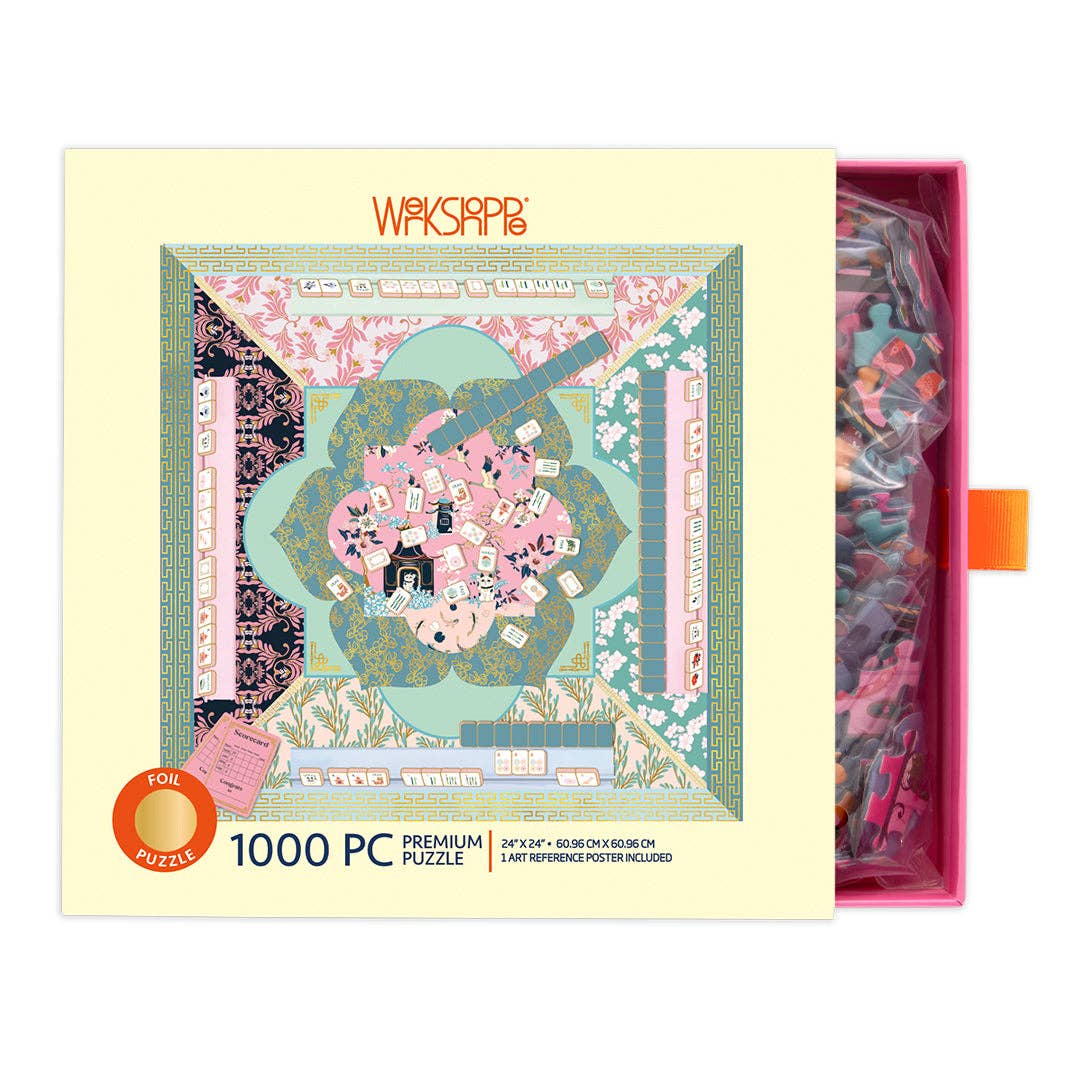 Let's Play Mahjong 1000 Piece Puzzle - The Preppy Bunny