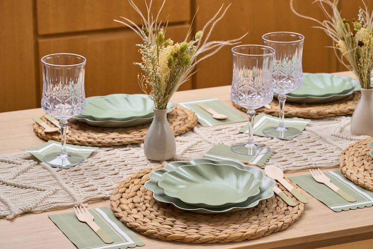 Bamboo Dinner Plates in Sage - 8 plates - The Preppy Bunny