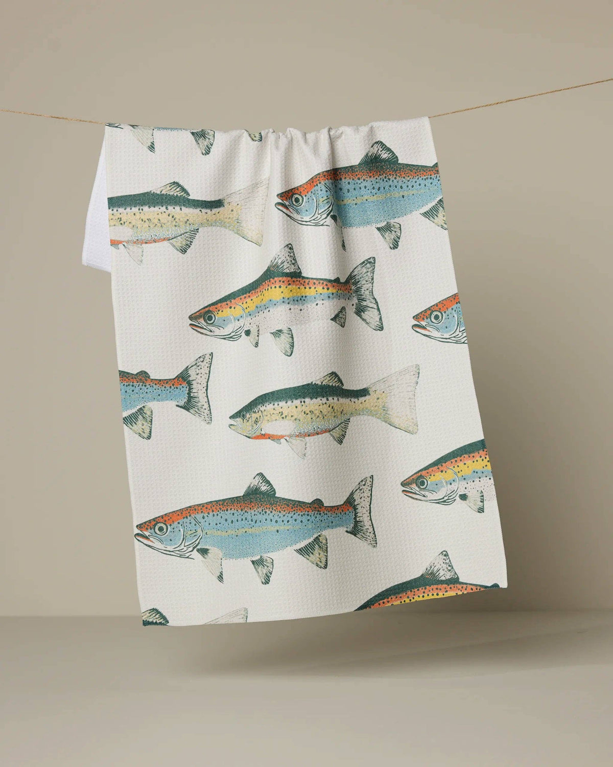 Hooked on Fishing Tea Towel by Geometry
