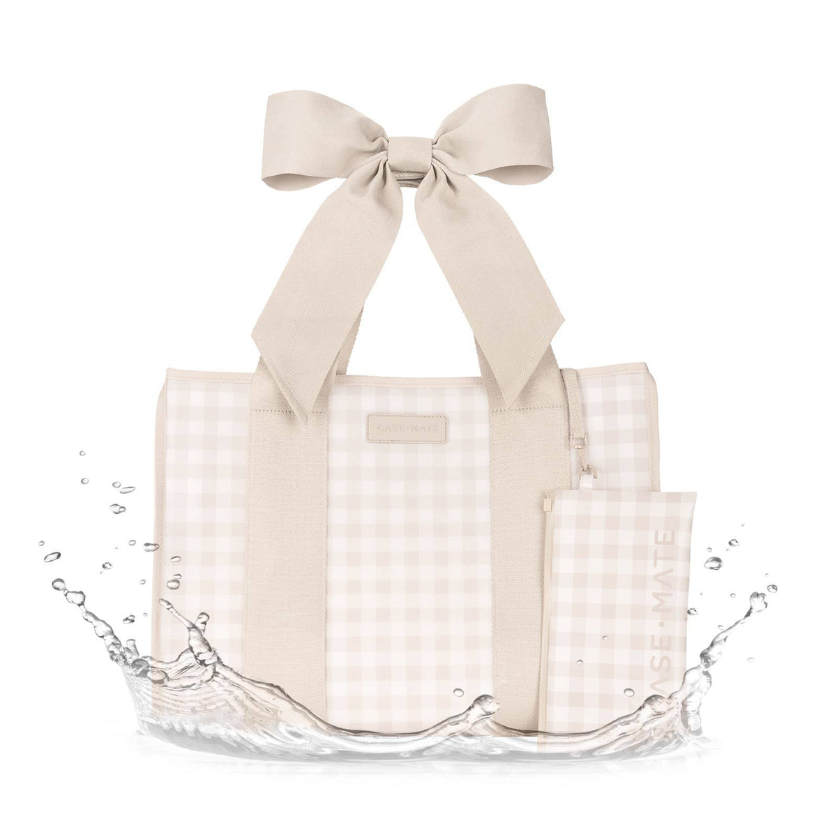Case-Mate Latte Gingham Bow Jelly Tote Bag - The Preppy Bunny